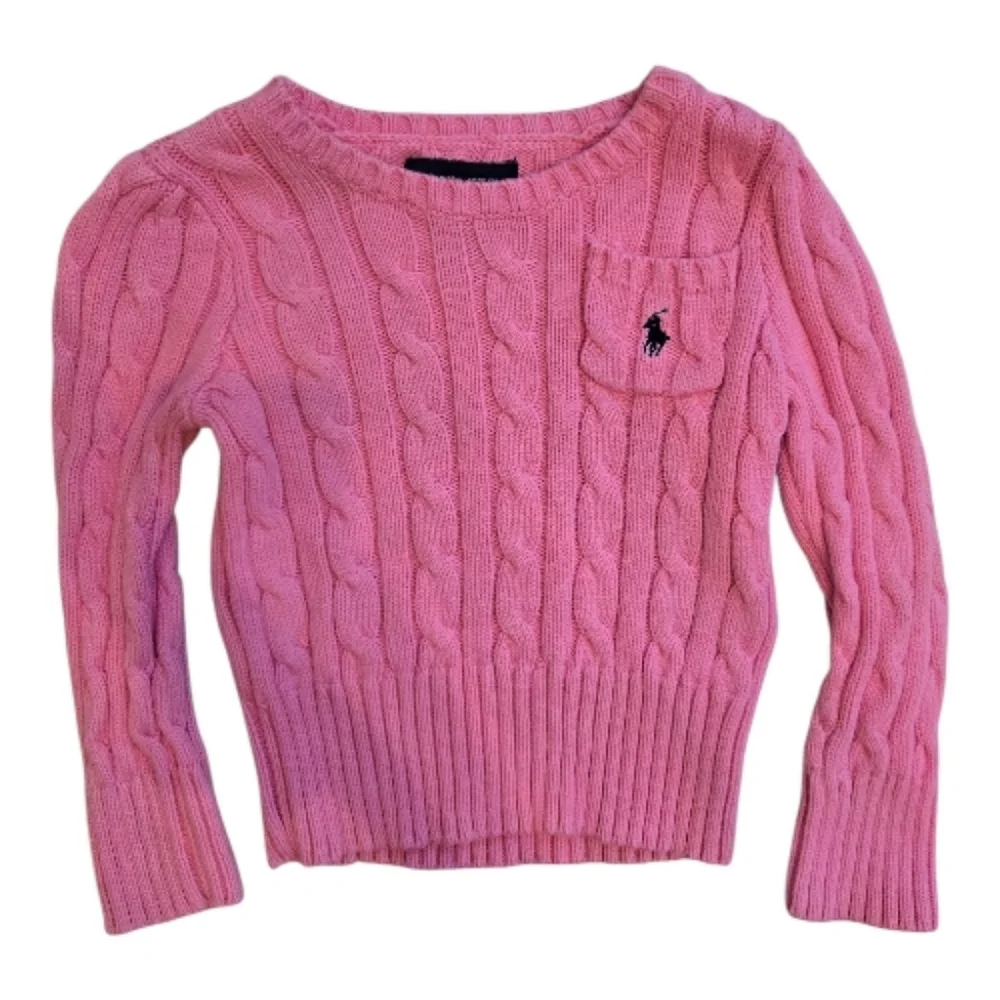 Ralph Lauren Pink Cable Knit Crew Neck Sweater